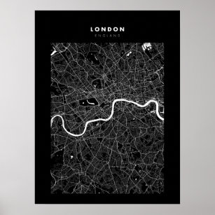 London - United Kingdom Dark City Map Poster