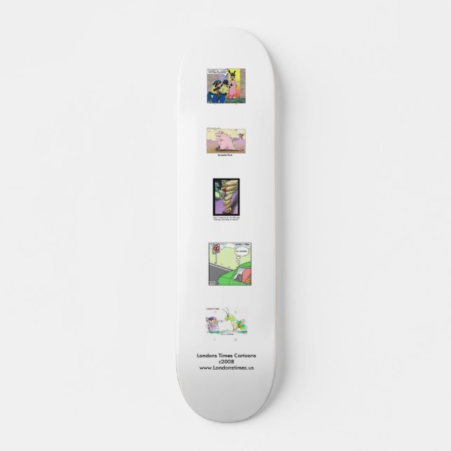 Londons Times Cartoons On Quality Skateboard (Frente)
