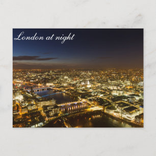 Londres à noite - Cartão postal da Aerial View
