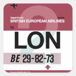 Londres - Adesivos Quadrados de Etiqueta de Viagem
