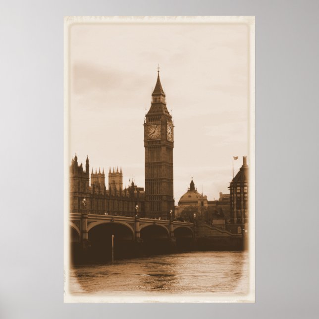 Londres - Big Ben - Tâmisas - Poster (Frente)