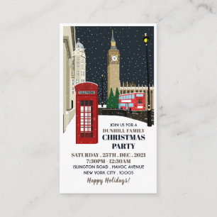 Londres no Natal, Convite para Bilhete de Festa de