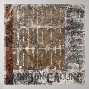 Londres que chama o poster gráfico do design da