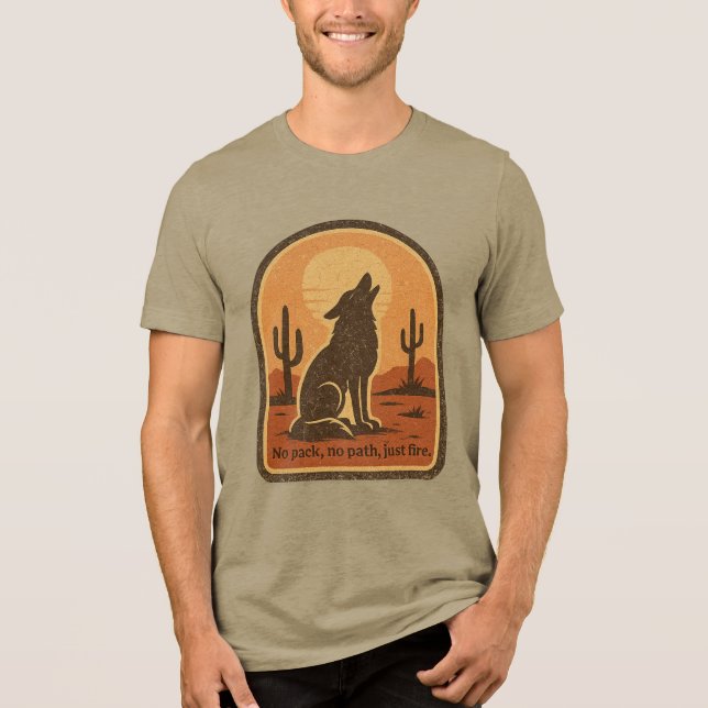 Lone Wolf Desert Scene – “No Pack No Path Just Fir (Frente)