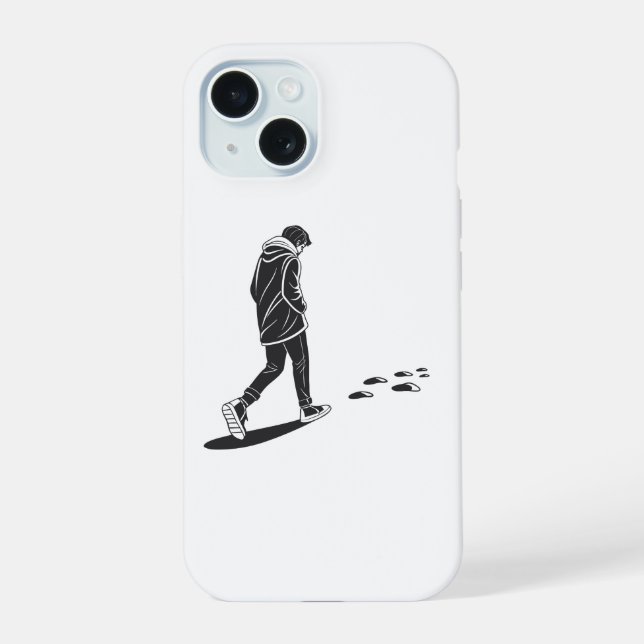 Lonely Night Walk Minimal Aesthetic Phone Case (Verso)