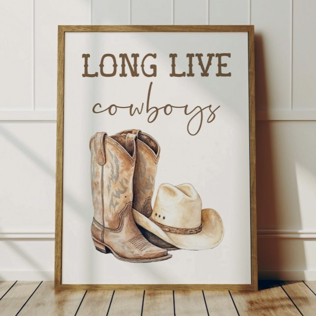 Long Live Cowboys Poster Kids Western Room Decor (Criador carregado)