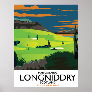 longniddry Escócia pôster de viagem de golfe