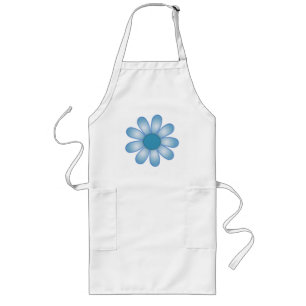 Longo Avental azul da flor