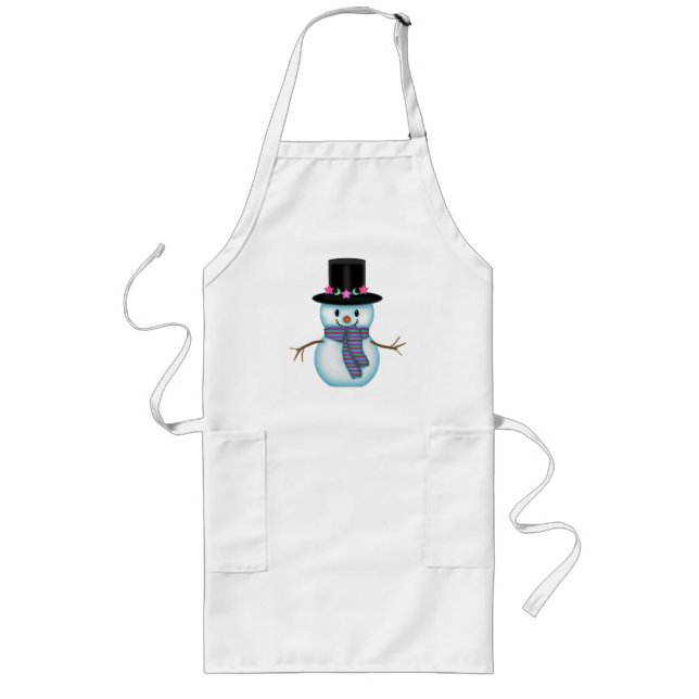 Longo Avental de Boneco de Neve Fofo (Frente)