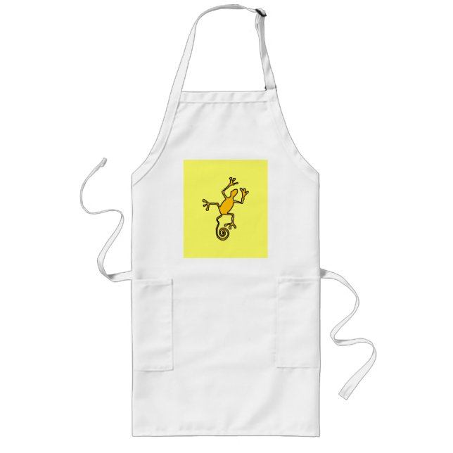 Longo avental de lagarto amarelo (Frente)