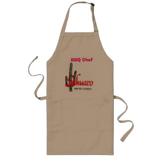 Longo avental do cozinheiro chefe do CHURRASCO do