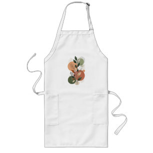 Longo Elegante avental de cozinha com frutas botânicas d