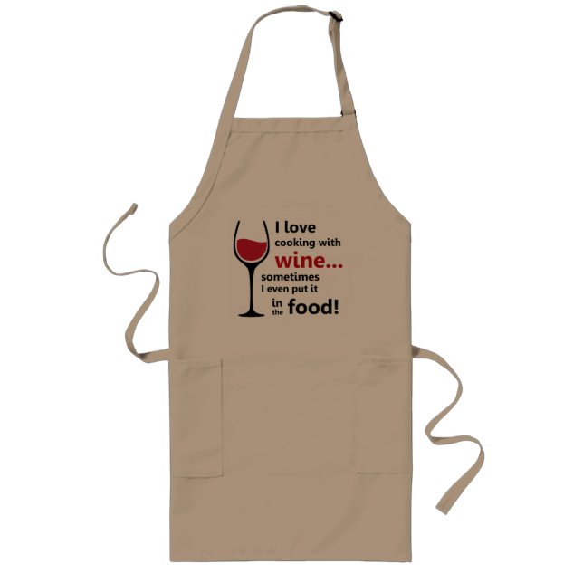 Longo Eu amo cozinhar com avental do vinho (Frente)