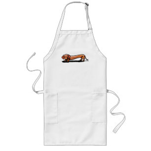 Longo Pequeno Avental Vermelho Doxie