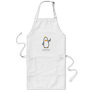 Longo PINGUIM COM VINHO em um avental