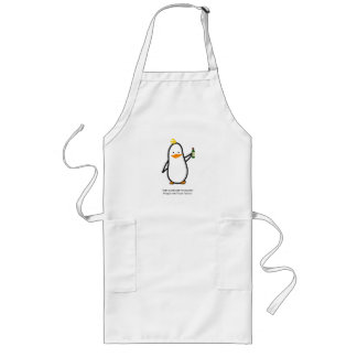 Longo PINGUIM COM VINHO em um avental