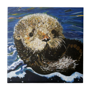 Lontra de mar bonito