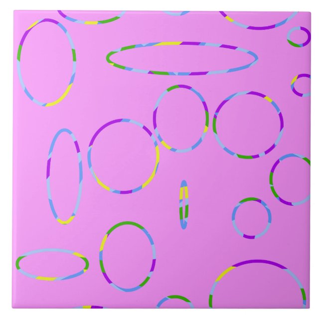 Loops modernos no Azulejo Magenta Rosa Cerâmico (Frente)