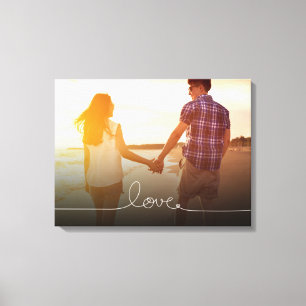 Loopy Love Heart String Knot Modern Photo Canvas