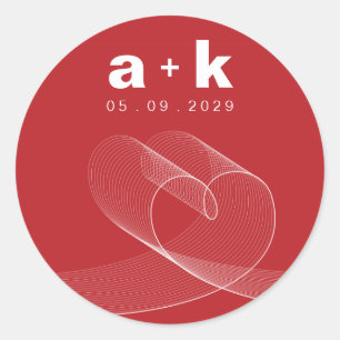 Loopy Love Lines White Favt Rótulo / Adesivo