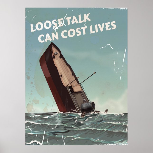 Loose Talk Cost Livres Poster WW2 (Frente)