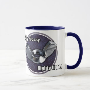Loosey canhoto, caneca do wingnut de Tighty do