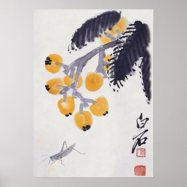 Loquats and a Grasshopper Poster (Frente)