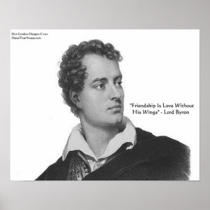 Lord Byron "Love W/O Wings" Poster de citação