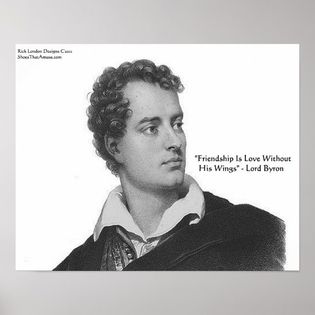 Lord Byron "Love W/O Wings" Poster de citação (Frente)