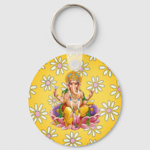 Lord Ganesh Divine Yellow chaveiro