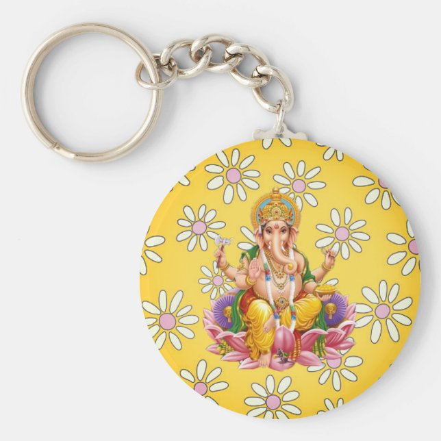 Lord Ganesh Divine Yellow chaveiro (Frente)