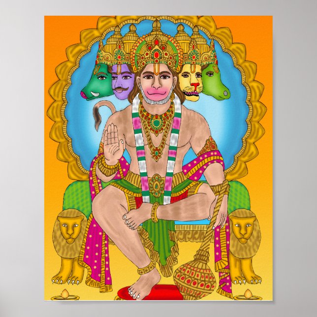 Lord Hanuman Poster | Poderoso Hindu Devta Hanuman (Frente)