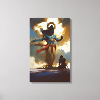 Lord Krishna e Arjuna Canvas Wall Art