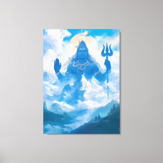 Lord Shiva na Canvas de Kailasa Wall Art (Frente)