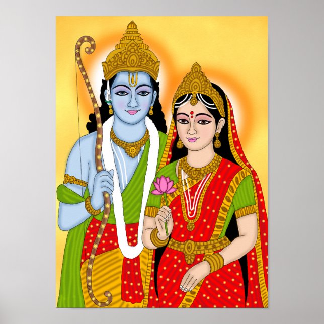 Lord Sitaram Poster – Divine Wall Art & Home Decor (Frente)