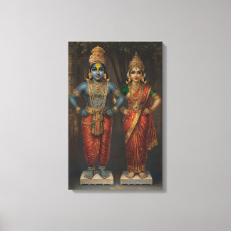 Lord Vitthal e Rakhumai Devi Canvas Wall Art
