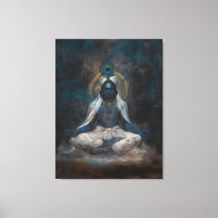 Lorde Krishna em Meditação Canvas Wall Art