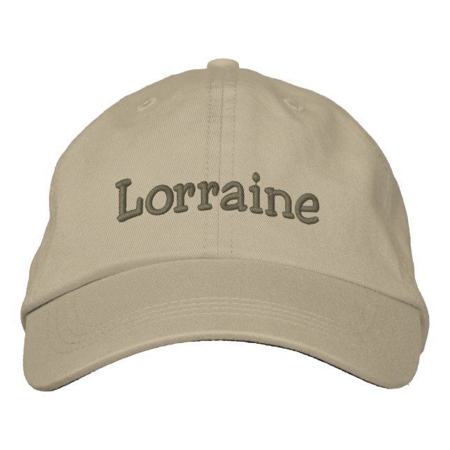 Lorraine Name Embroiderado Baseball Boné Khaki (Frente)