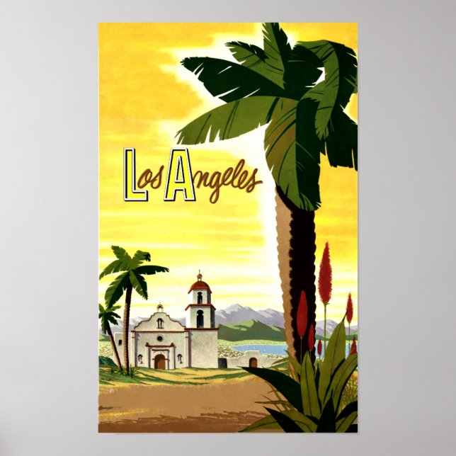 Los Angeles, Califórnia, poster de viagens. (Frente)