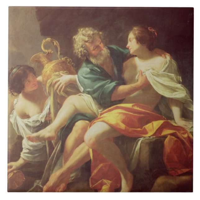 Lote e suas filhas, c.1630 (óleo em canvas) (Frente)