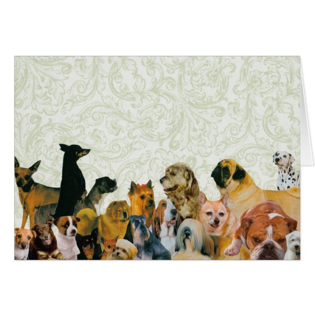 Lotes do cartão da colagem dos cães (Frente Horizontal)