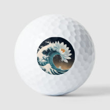 Lotus Branco e Onda Oceânica - Elegância em movime