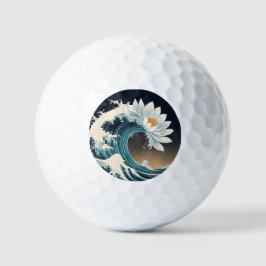 Lotus Branco e Onda Oceânica - Elegância em movime