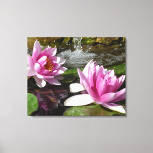 Lotus cor-de-rosa em canvas esticadas