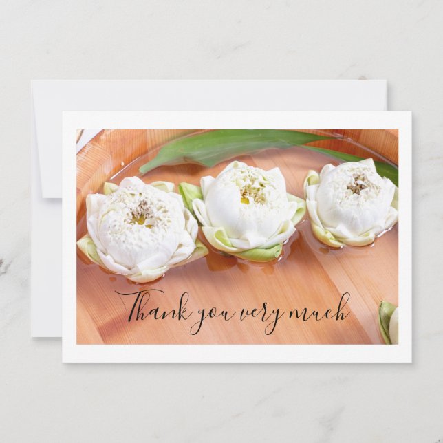 Lotus dobrado em Cartões de agradecimentos de made (Frente)