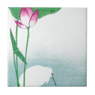 Lotus e White Heron, Koson, Ukiyo-e