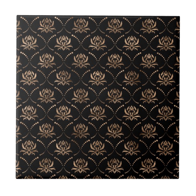 Lotus Flower Luxury - preto e ouro (Frente)