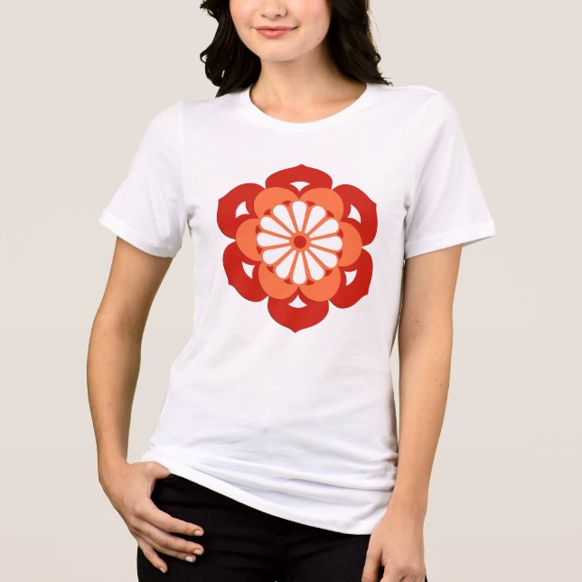 Lotus Flower Mandala, Pastel Orange e Mandarin (Frente)