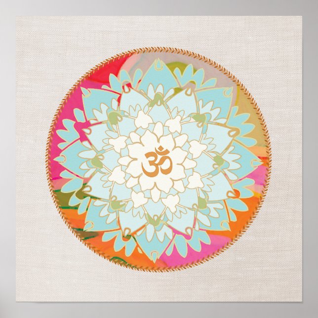 Lotus Flower Mandala Poster (Frente)