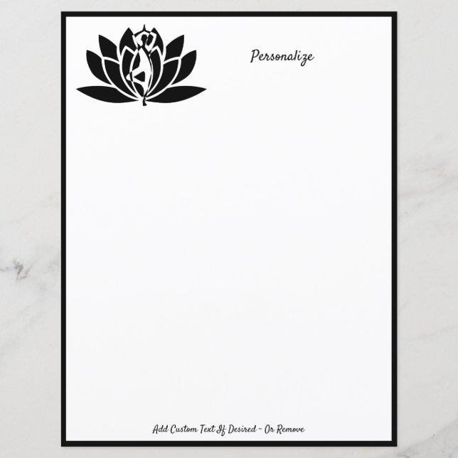 Lotus Flower Zen Yoga Black & White Personalize (Frente)